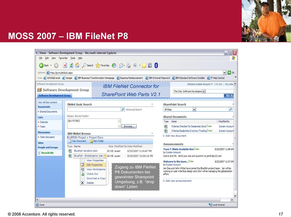 1 Zugang zu IBM FileNet P8 Dokumenten bei gewohnter