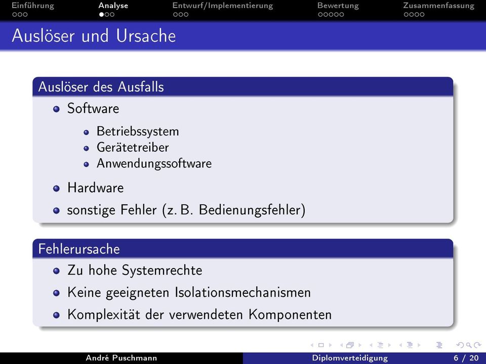 Bedienungsfehler) Fehlerursache Zu hohe Systemrechte Keine geeigneten