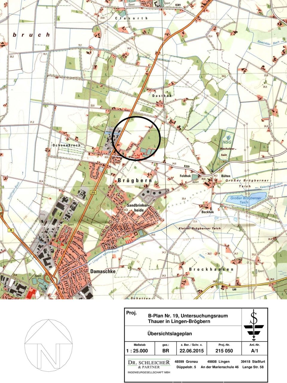 Übersichtslageplan Maßstab gez.: z. Ber. / Schr. v. Proj.-Nr.