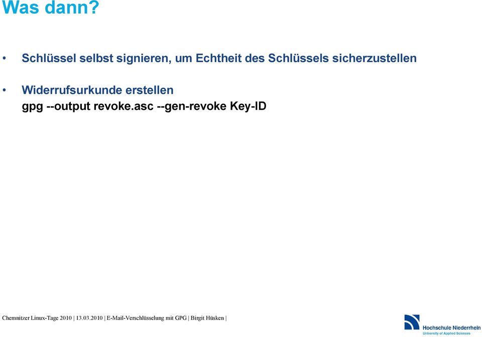 Echtheit des Schlüssels