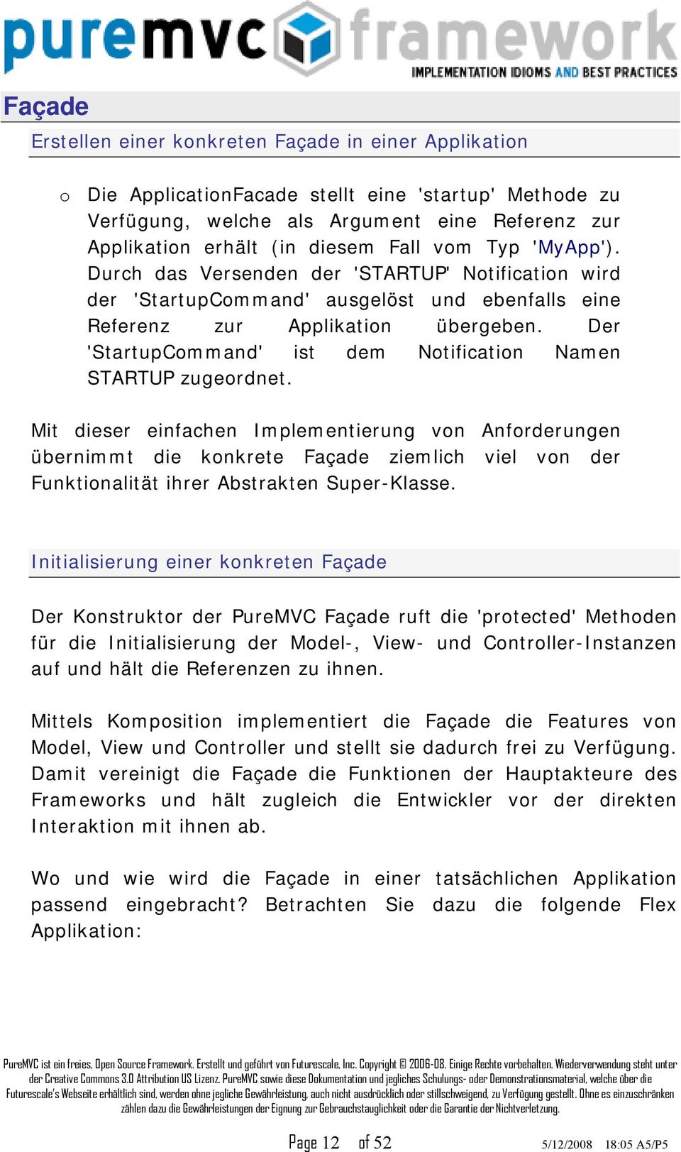 Der 'StartupCommand' ist dem Notification Namen STARTUP zugeordnet.