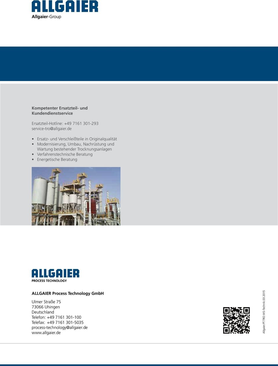 Trocknungsanlagen Verfahrenstechnische Beratung Energetische Beratung ALLGAIER Process Technology GmbH Ulmer Straße 75