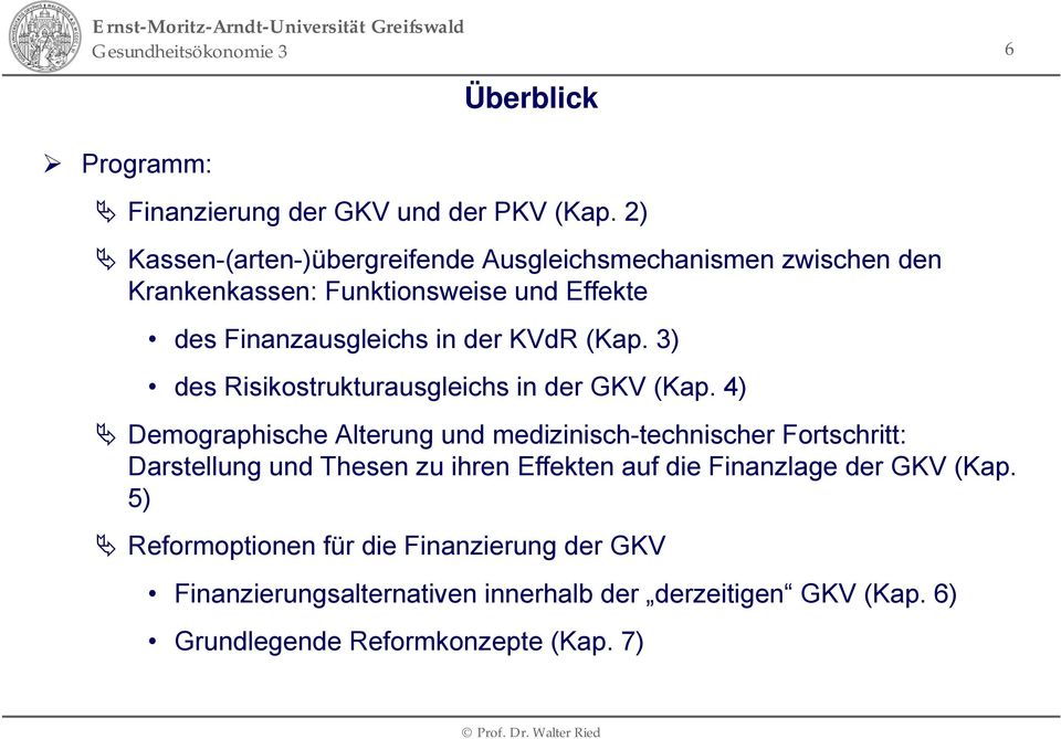 KVdR (Kap. 3) des Risikostrukturausgleichs in der GKV (Kap.
