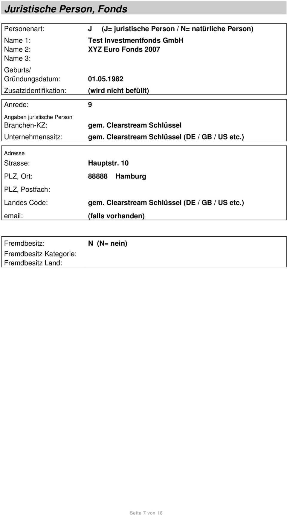 1982 Anrede: 9 Angaben juristische Person Branchen-KZ: Unternehmenssitz: gem.