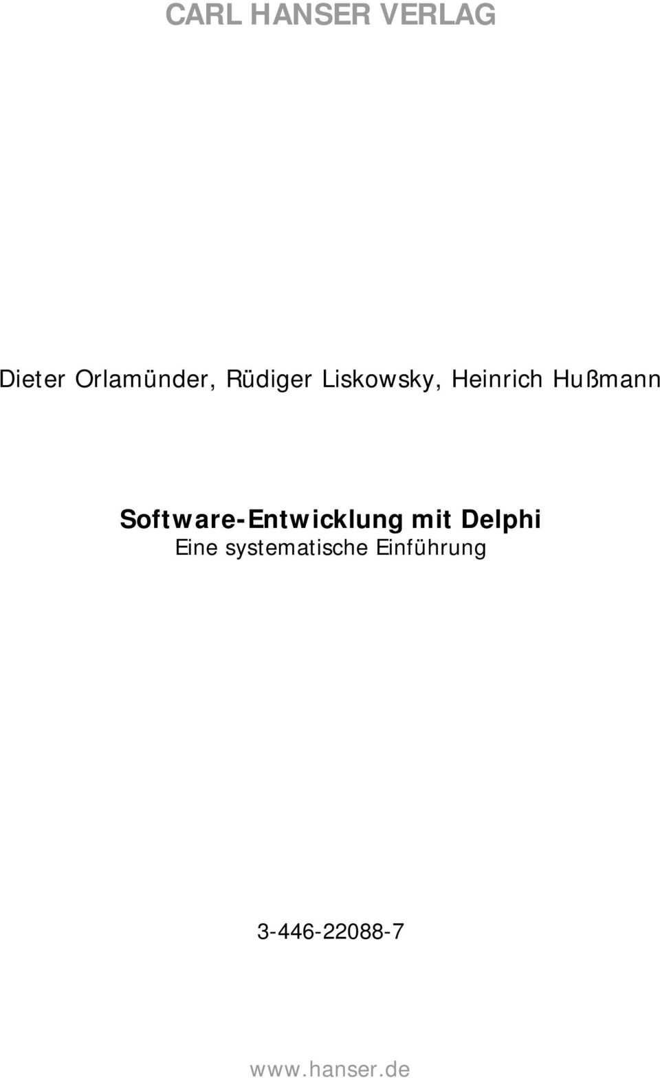 Software-Entwicklung mit Delphi Eine