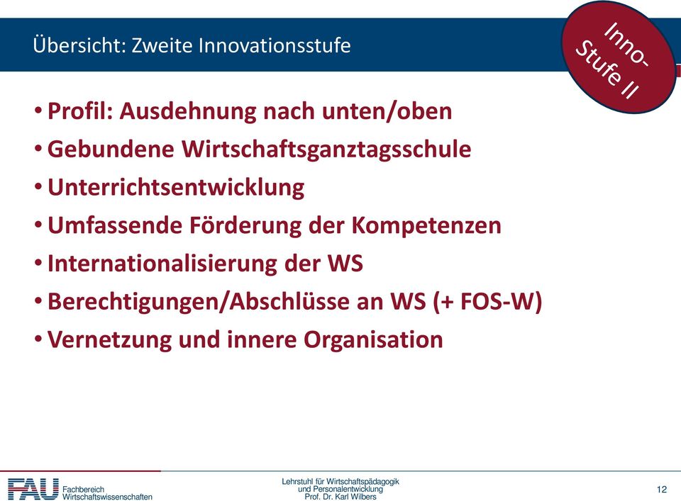 Unterrichtsentwicklung Umfassende Förderung der Kompetenzen