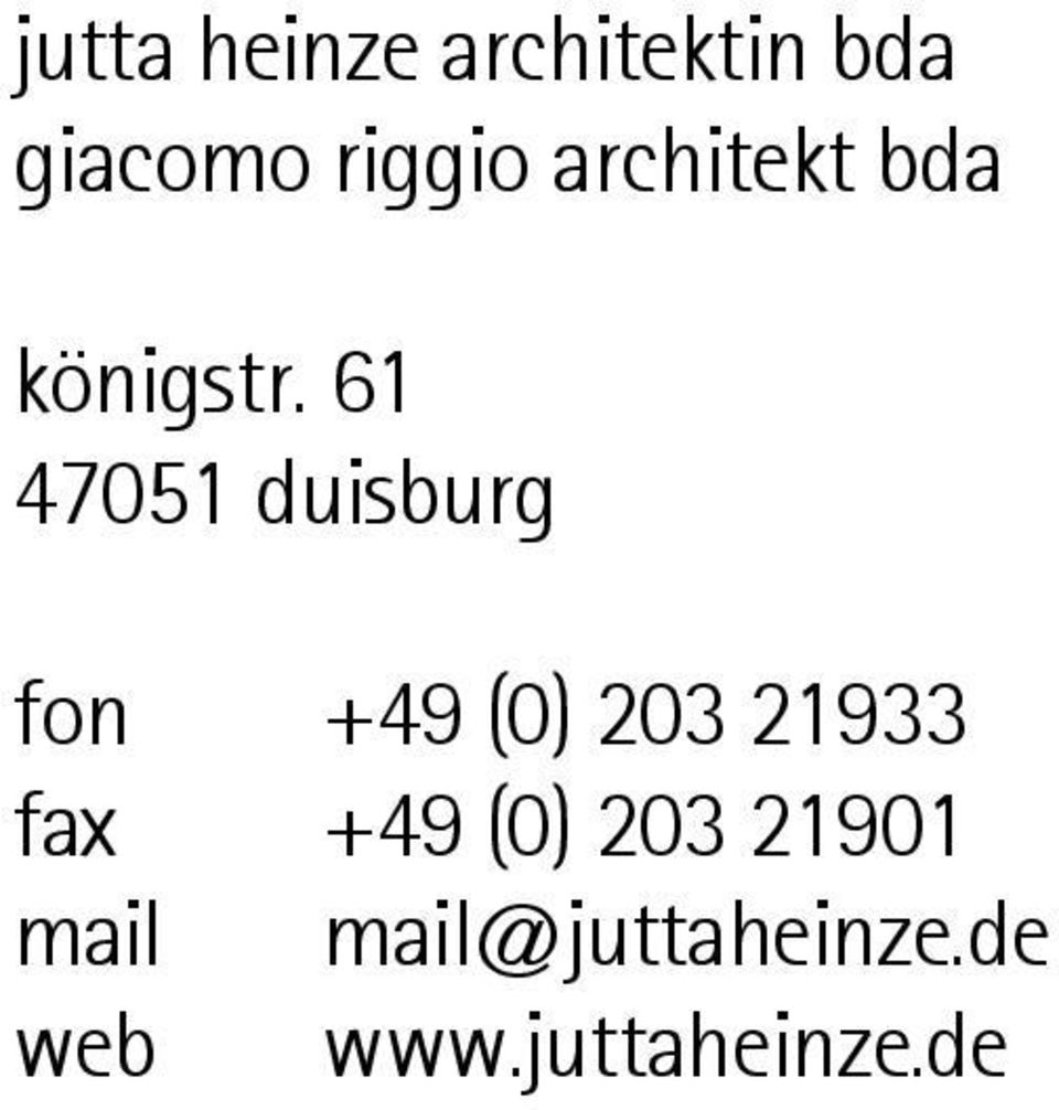 61 47051 duisburg fon +49 (0) 203 21933 fax