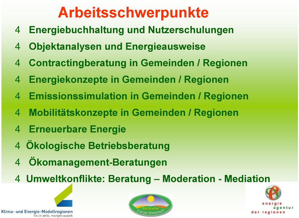 Emissionssimulation in Gemeinden / Regionen 4 Mobilitätskonzepte in Gemeinden / Regionen 4