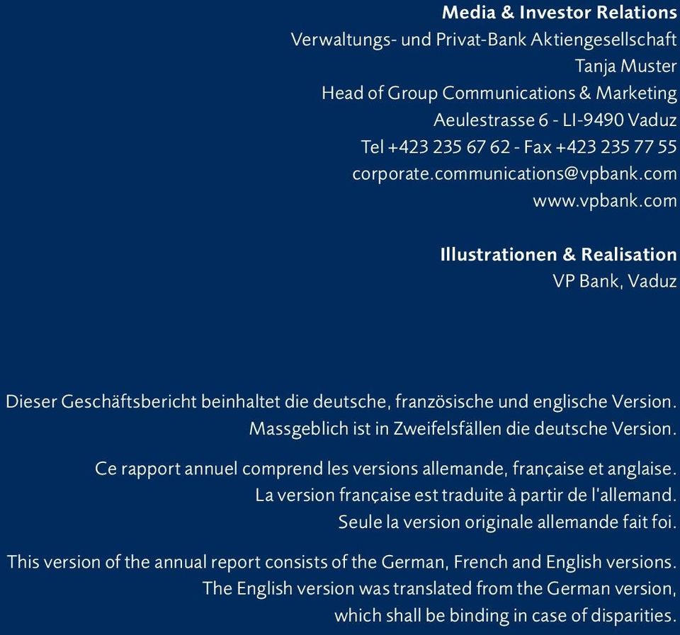 nual Report 2012 VP Bank (Luxembourg) S.A.