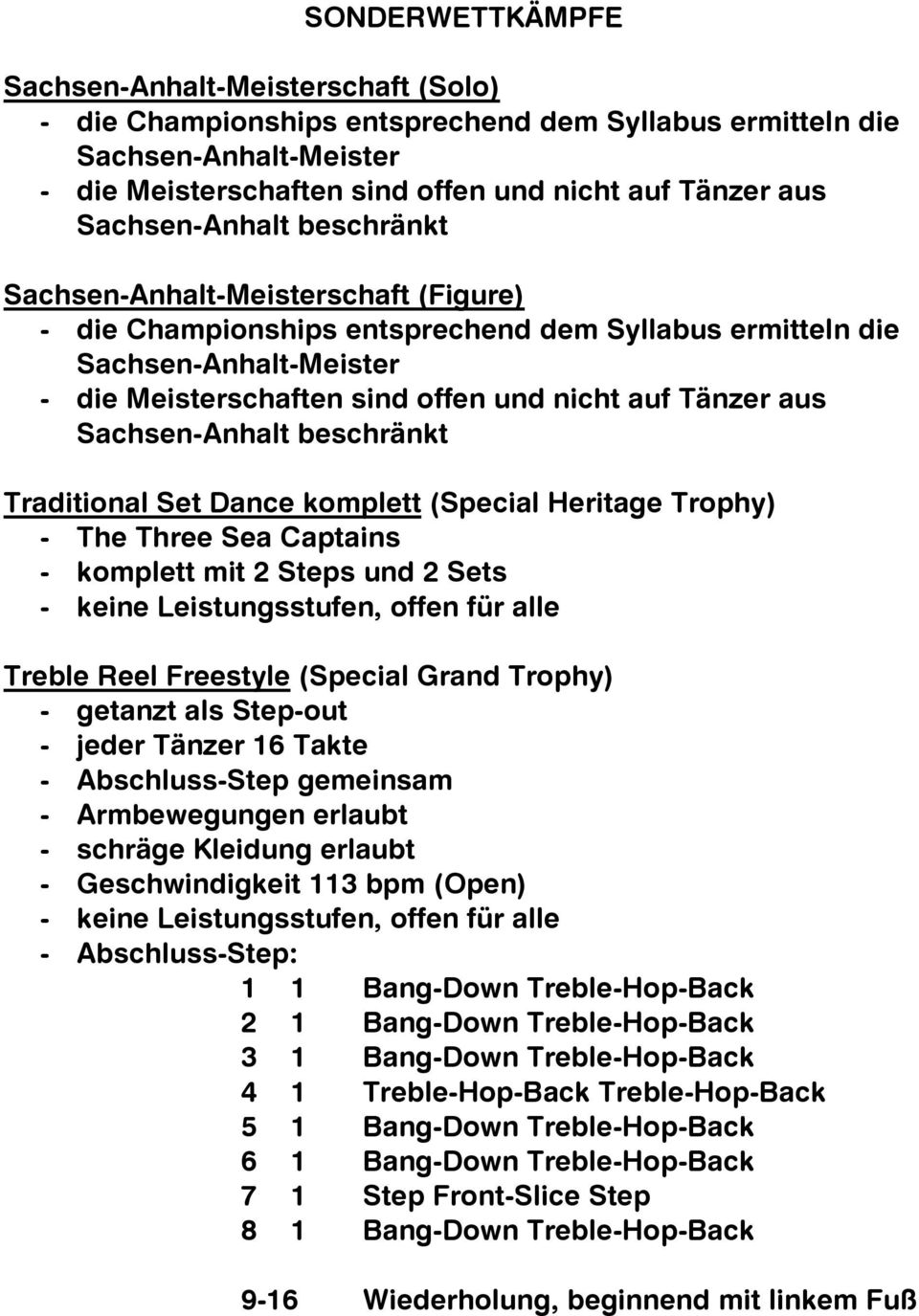 Tänzer aus Sachsen-Anhalt beschränkt Traditional Set Dance komplett (Special Heritage Trophy) - The Three Sea Captains - komplett mit 2 Steps und 2 Sets - keine Leistungsstufen, offen für alle Treble