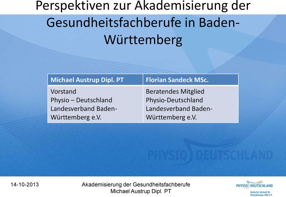 Physio Deutschland Landesve