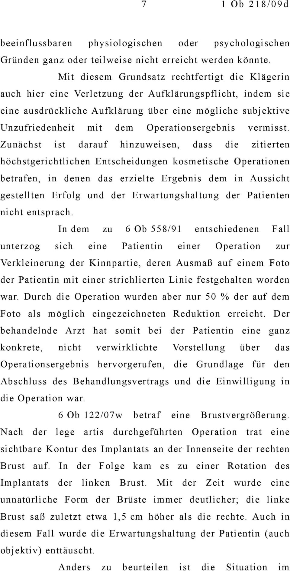 Operationsergebnis vermisst.