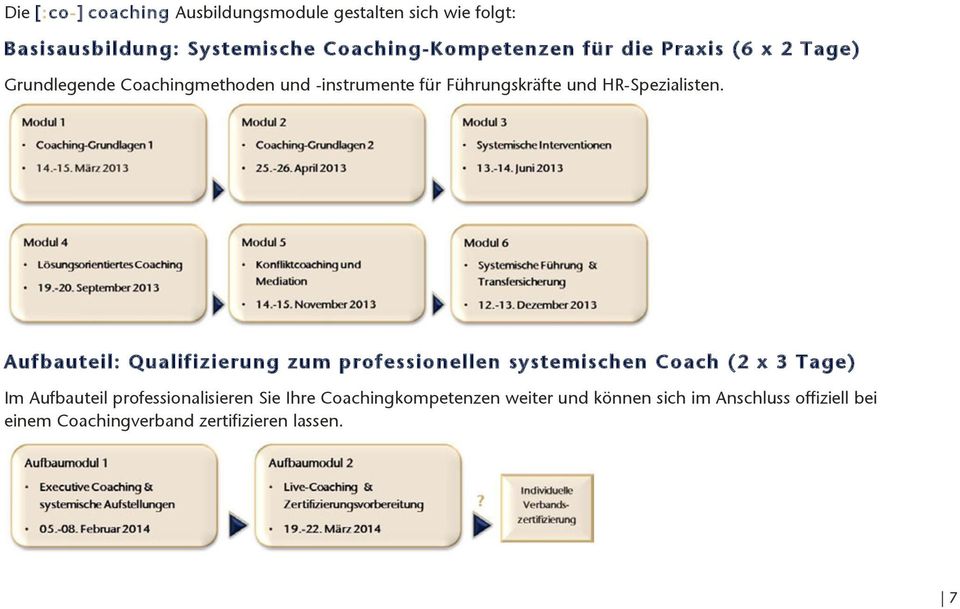 Aufbauteil: Qualifizierung zum professionellen systemischen Coach (2 x 3 Tage) Im Aufbauteil professionalisieren Sie
