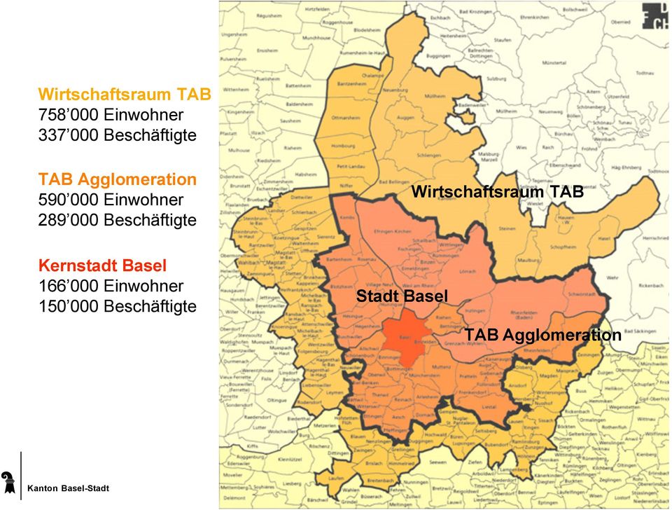 000 Beschäftigte Wirtschaftsraum TAB Kernstadt Basel