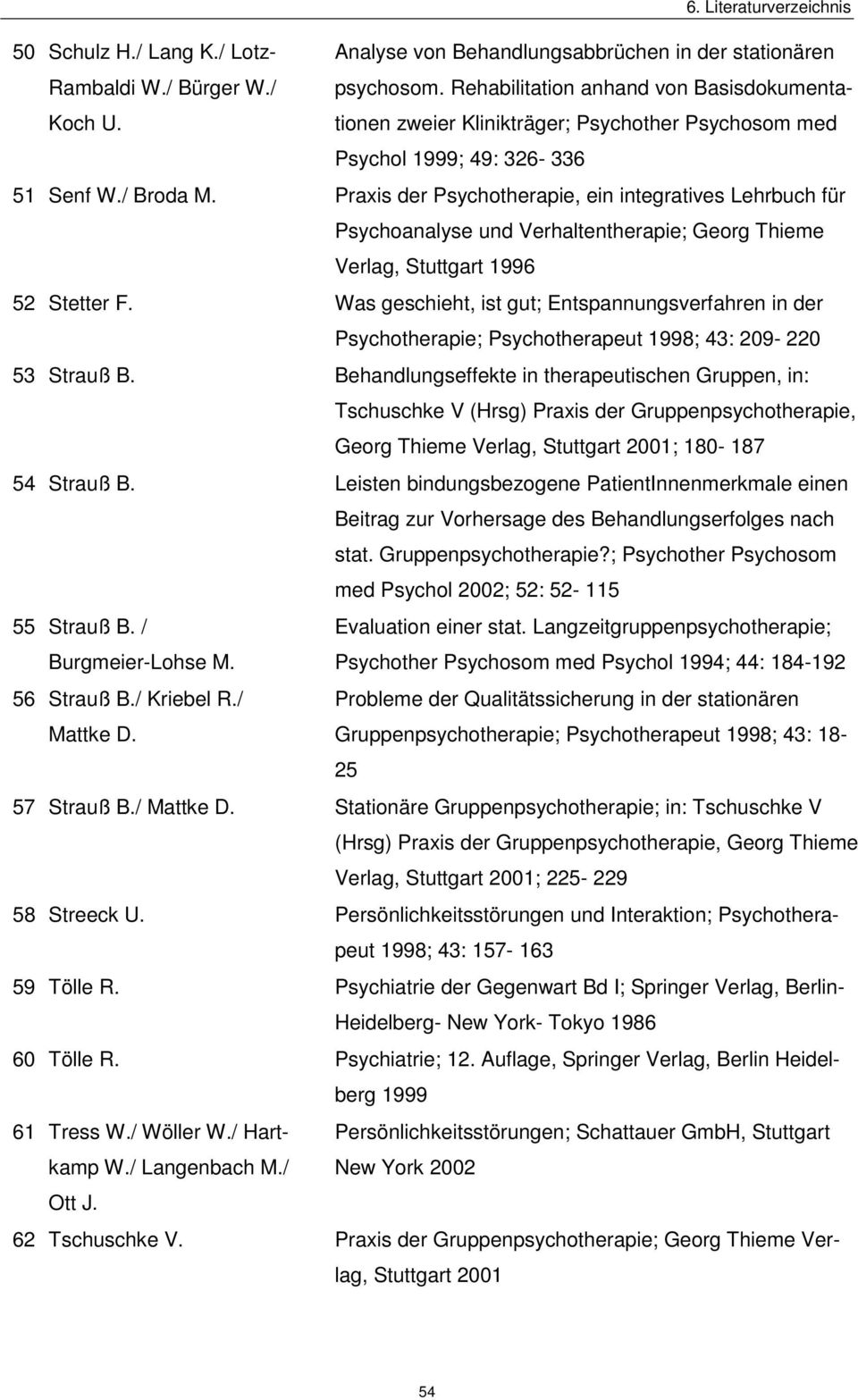 Praxis der Psychotherapie, ein integratives Lehrbuch für Psychoanalyse und Verhaltentherapie; Georg Thieme Verlag, Stuttgart 1996 52 Stetter F.
