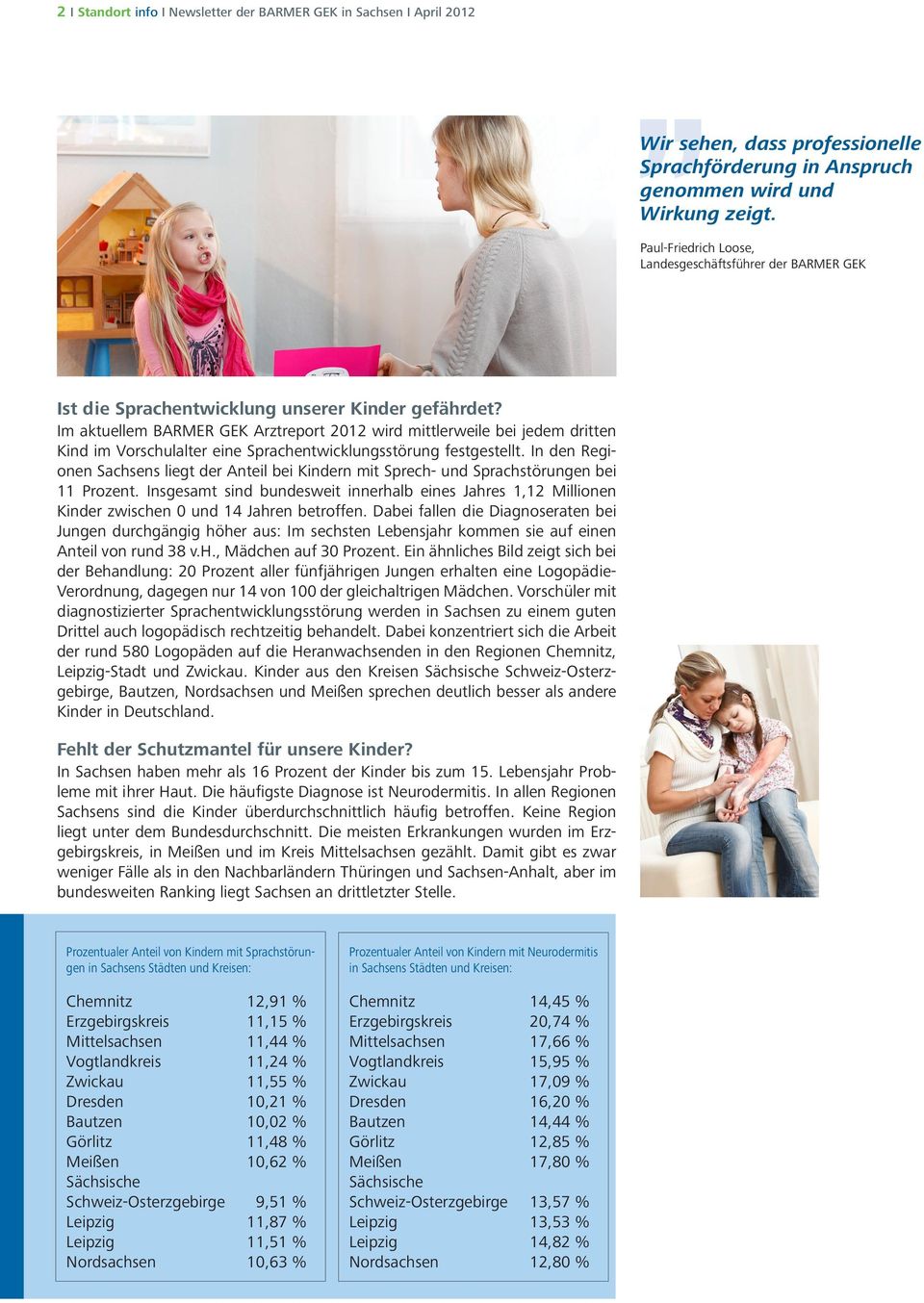 Im aktuellem BARMER GEK Arztreport 2012 wird mittlerweile bei jedem dritten Kind im Vorschulalter eine Sprachentwicklungsstörung festgestellt.