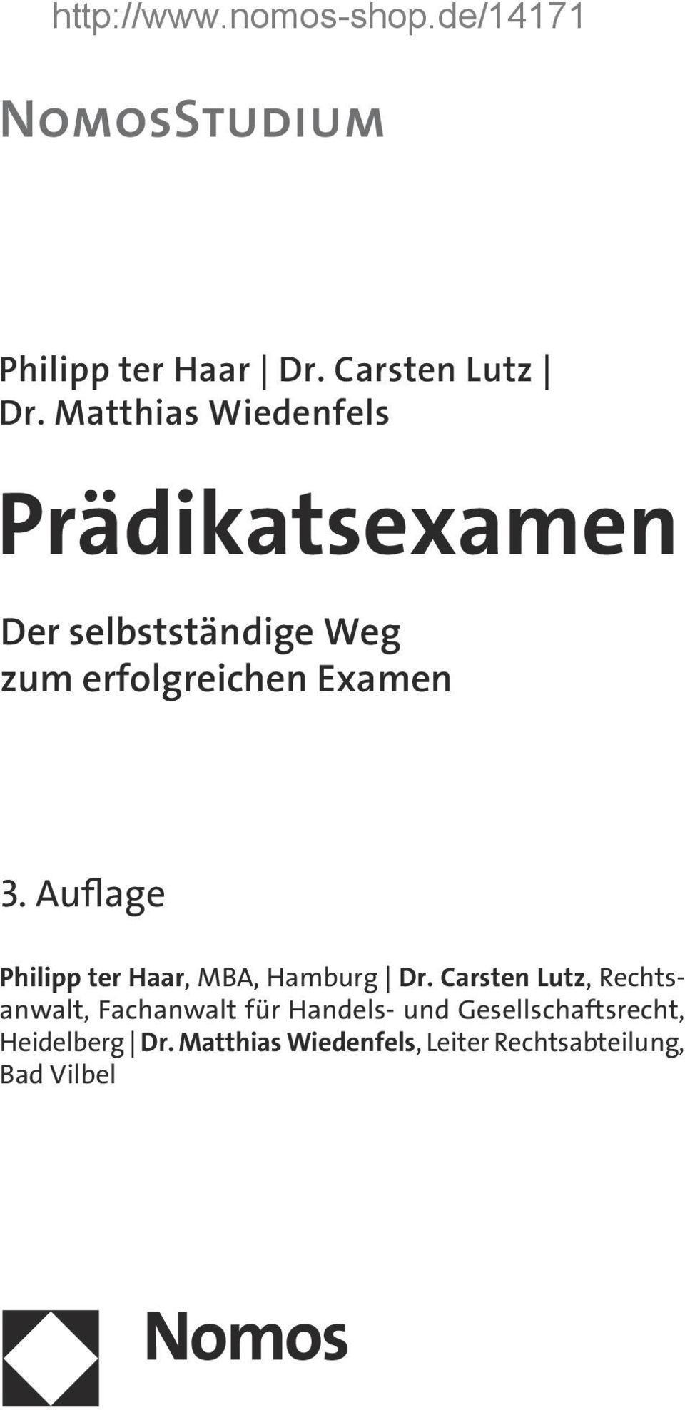 3. Auflage Philipp ter Haar, MBA, Hamburg Dr.