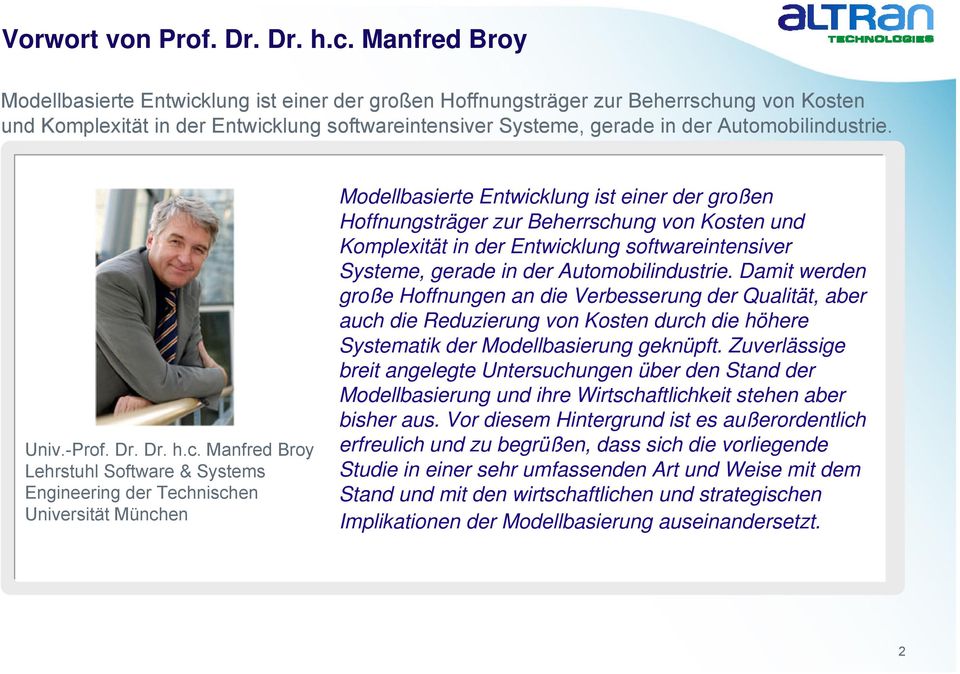 Automobilindustrie. Univ.-Prof. Dr. Dr. h.c.