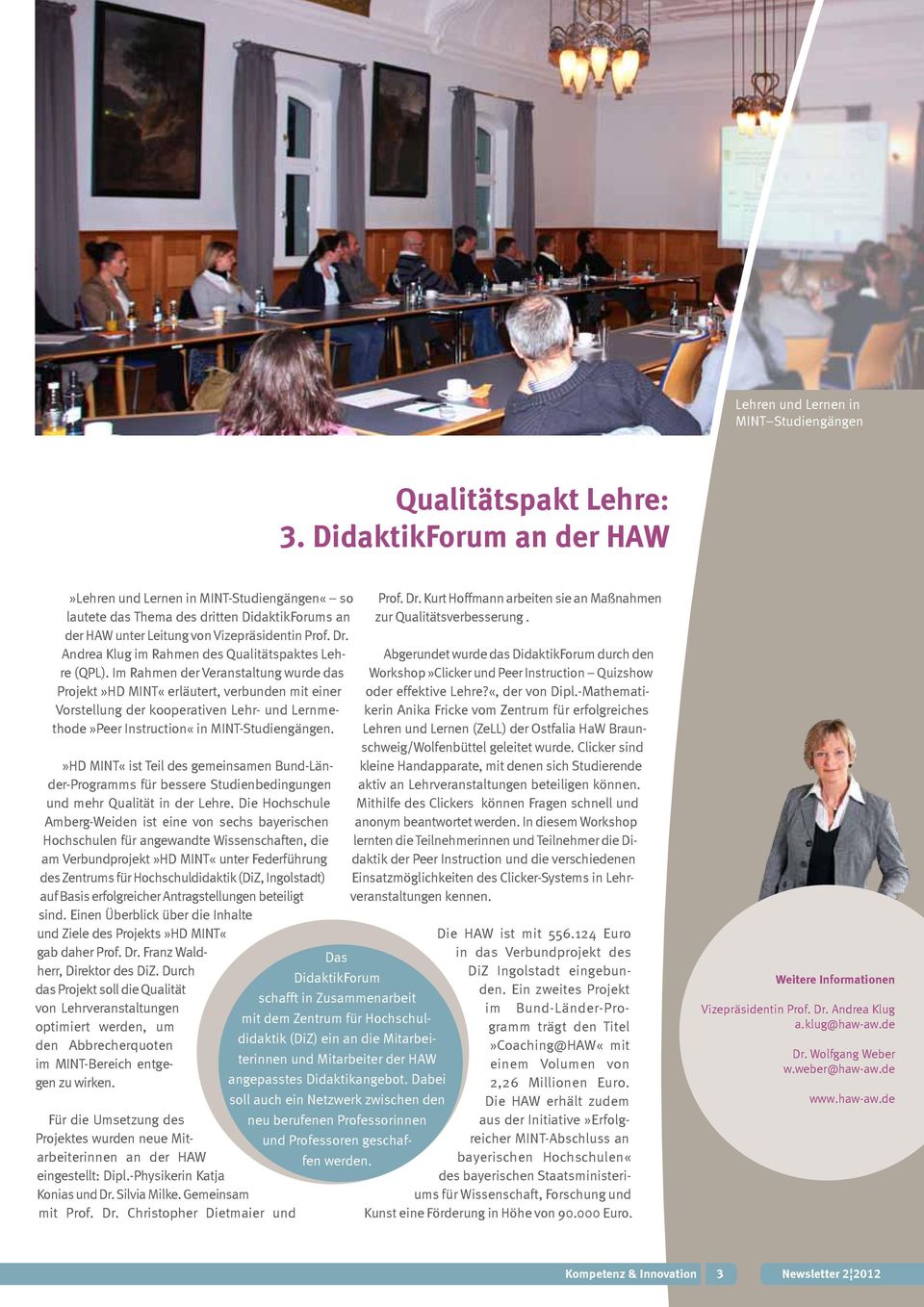 Andrea Klug im Rahmen des Qualitätspaktes Lehre (QPL).