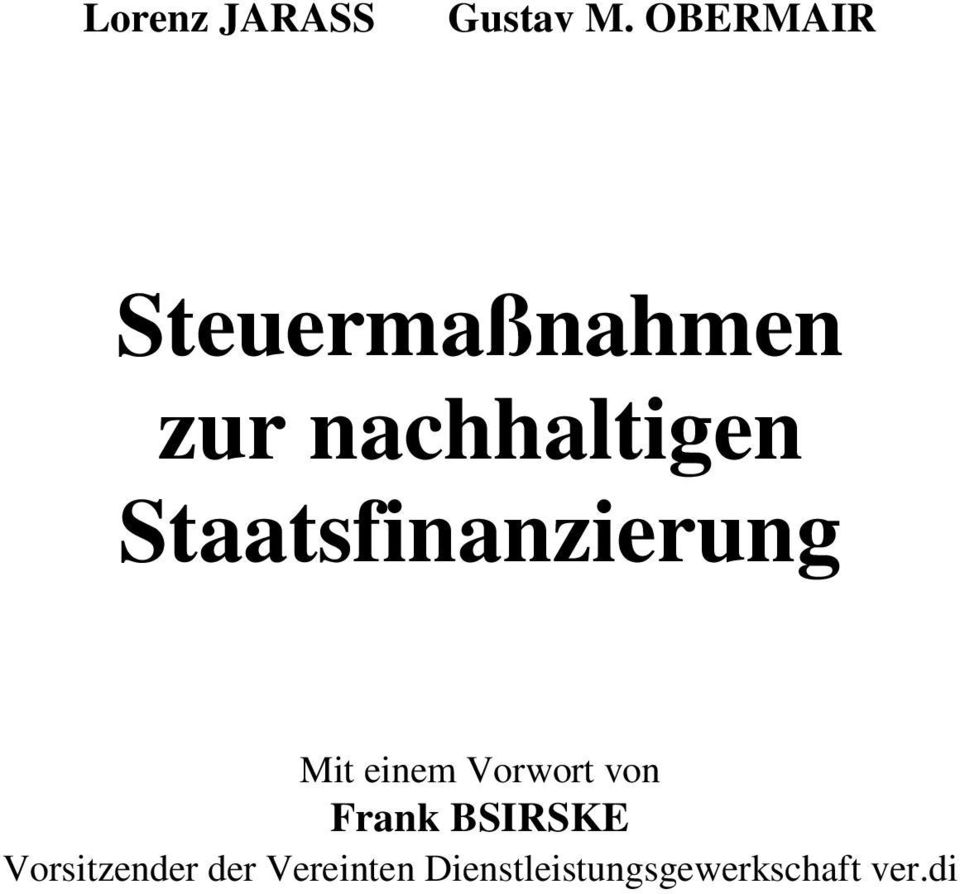 Staatsfinanzierung Mit einem Vorwort von