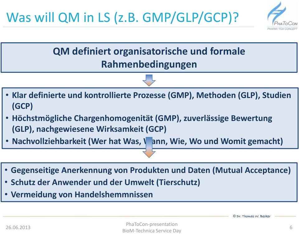 (GLP), Studien (GCP) Höchstmögliche Chargenhomogenität (GMP), zuverlässige Bewertung (GLP), nachgewiesene Wirksamkeit (GCP)