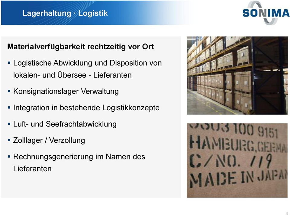 Konsignationslager Verwaltung Integration in bestehende Logistikkonzepte Luft-