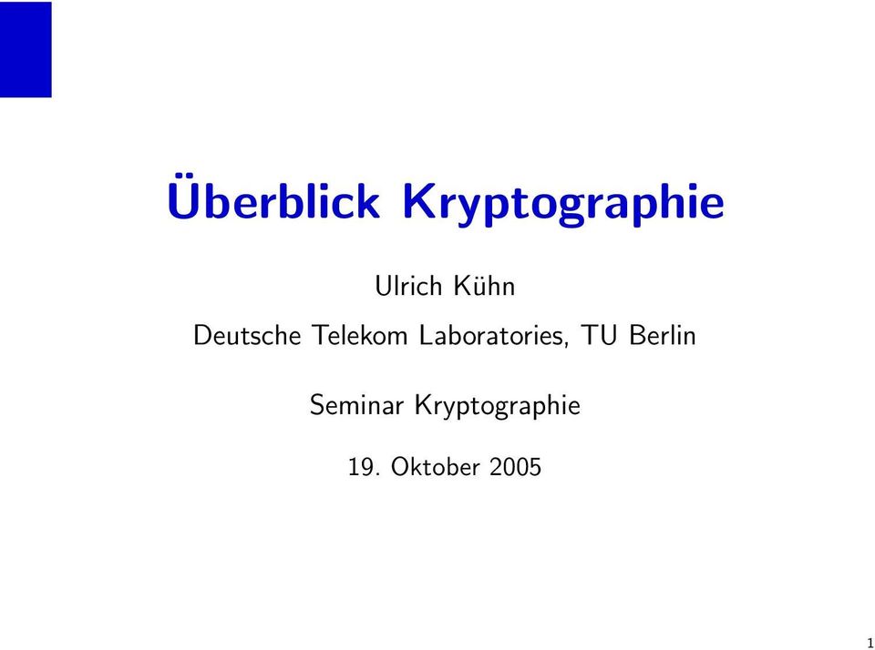Laboratories, TU Berlin