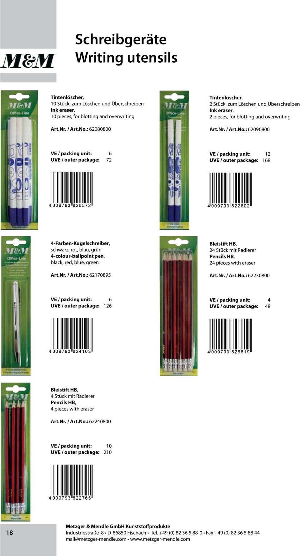 : 2090800 72 12 18 4 009793 82572 4 009793 822802 4-Farben-Kugelschreiber, schwarz, rot, blau, grün 4-colour-ballpoint pen, black, red, blue, green Art.Nr. / Art.No.