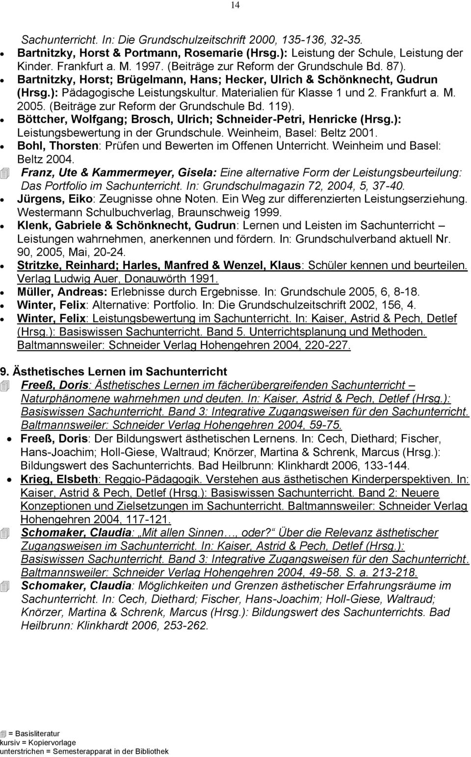 Frankfurt a. M. 2005. (Beiträge zur Reform der Grundschule Bd. 119). Böttcher, Wolfgang; Brosch, Ulrich; Schneider-Petri, Henricke (Hrsg.): Leistungsbewertung in der Grundschule.
