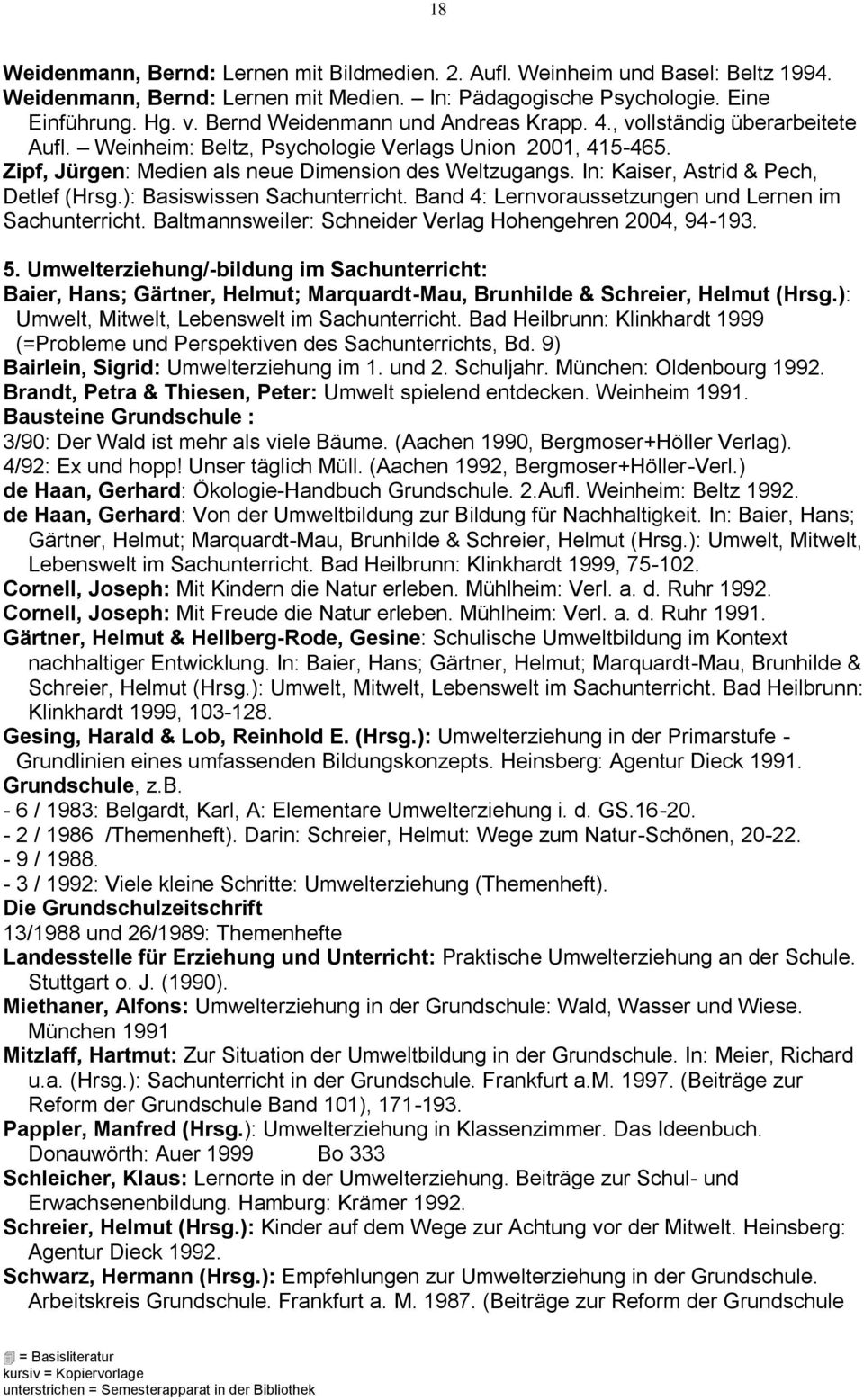 In: Kaiser, Astrid & Pech, Detlef (Hrsg.): Basiswissen Sachunterricht. Band 4: Lernvoraussetzungen und Lernen im Sachunterricht. Baltmannsweiler: Schneider Verlag Hohengehren 2004, 94-193. 5.