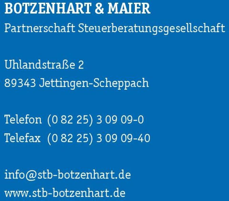 Jettingen-Scheppach Telefon (0 82 25) 3 09 09-0