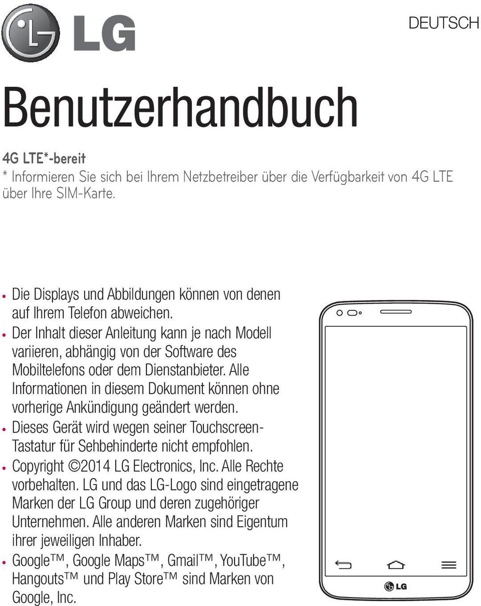 Der Inhalt dieser Anleitung kann je nach Modell variieren, abhängig von der Software des Mobiltelefons oder dem Dienstanbieter.