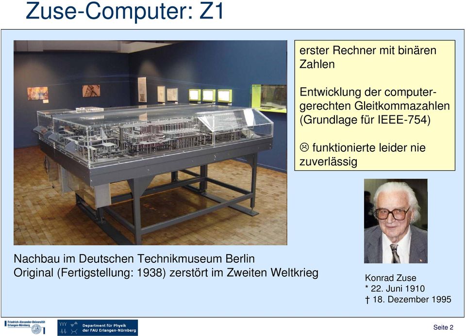 nie zuverlässig Nachbau im Deutschen Technikmuseum Berlin Original