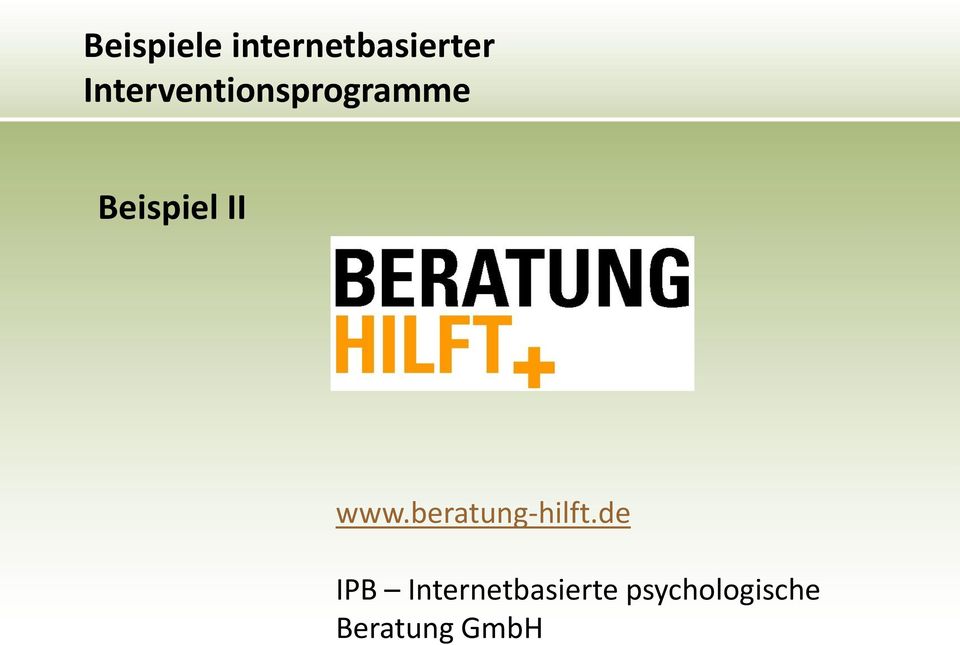 II www.beratung-hilft.