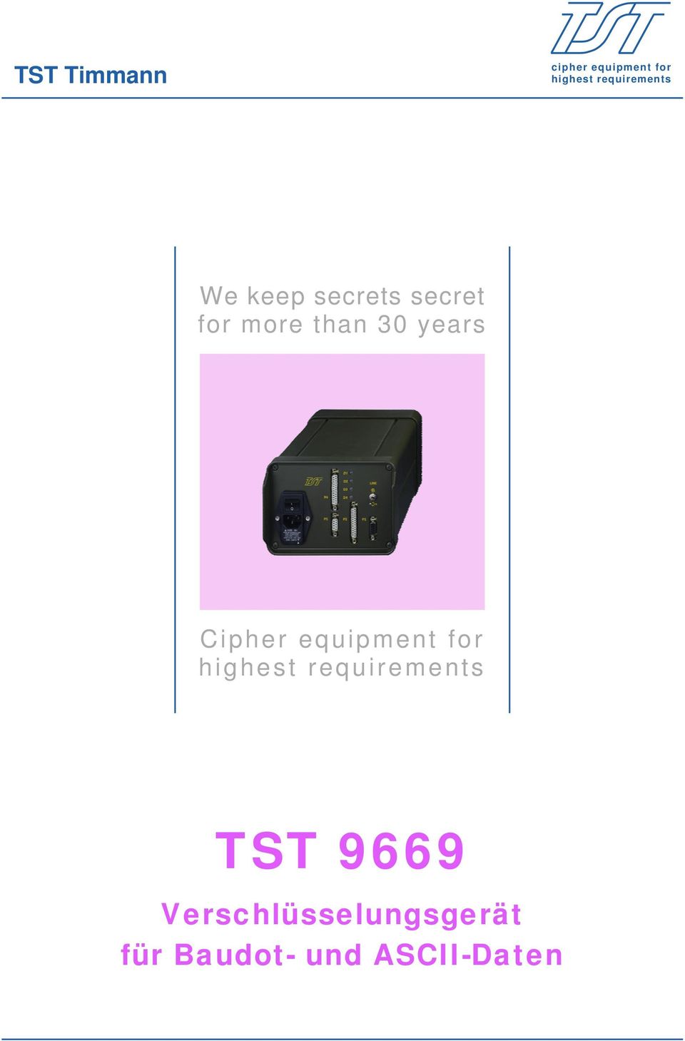 years Cipher equipment for