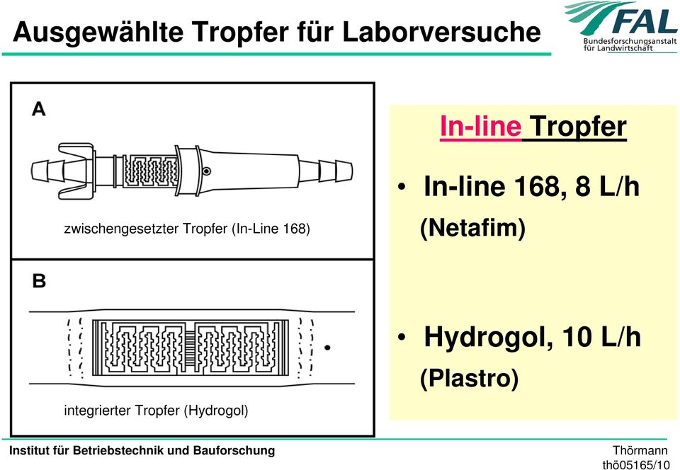 In-line 168, 8 L/h (Netafim) integrierter Tropfer