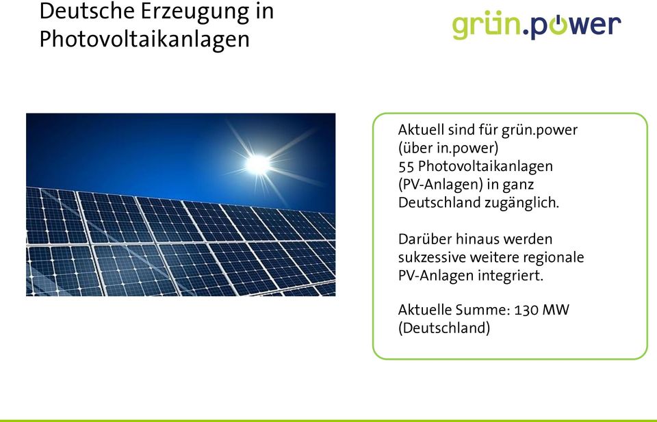 power) 55 Photovoltaikanlagen (PV-Anlagen) in ganz Deutschland