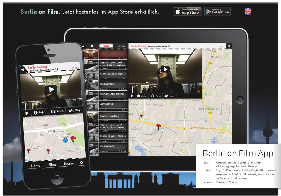 de Inhalt: App für Drehorte in Berlin, Orginalfilmszenen