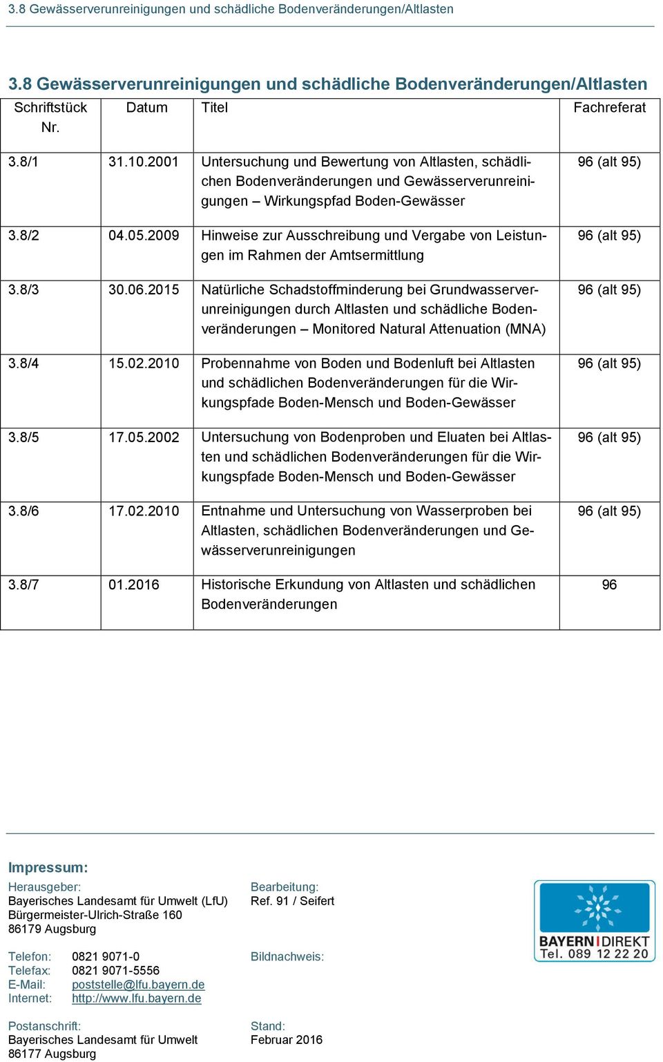2009 Hinweise zur Ausschreibung und Vergabe von Leistungen im Rahmen der Amtsermittlung 3.8/3 30.06.