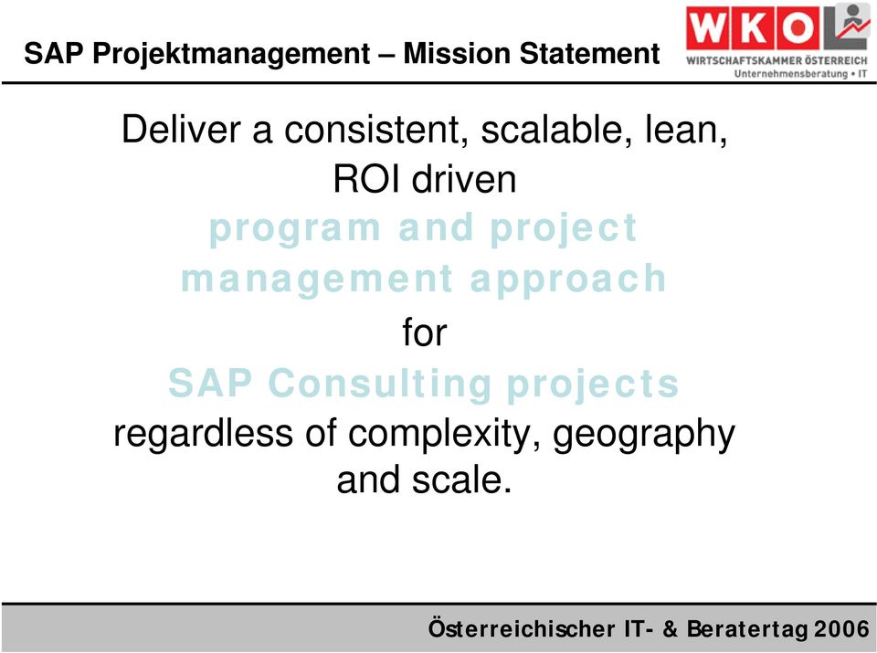 project management approach for SAP Consulting