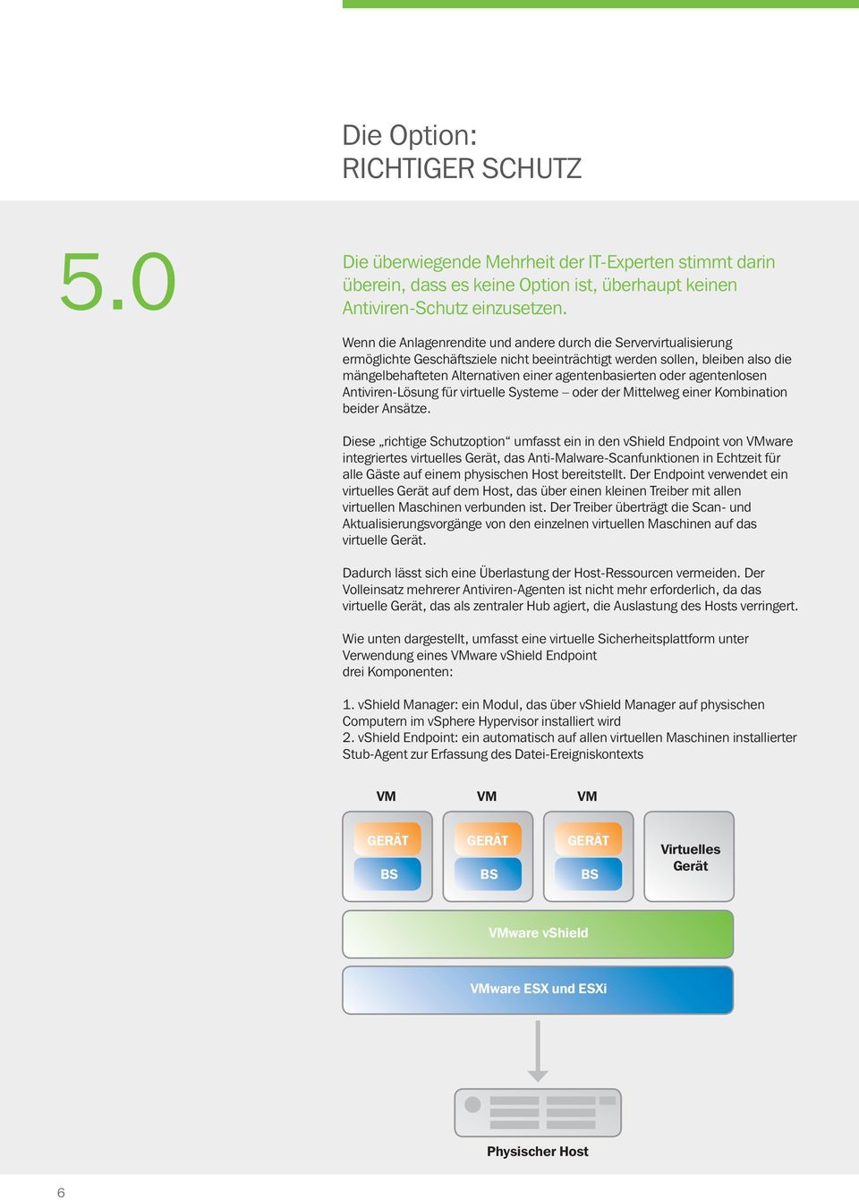 oder agentenlosen Antiviren-Lösung für virtuelle Systeme oder der Mittelweg einer Kombination beider Ansätze.
