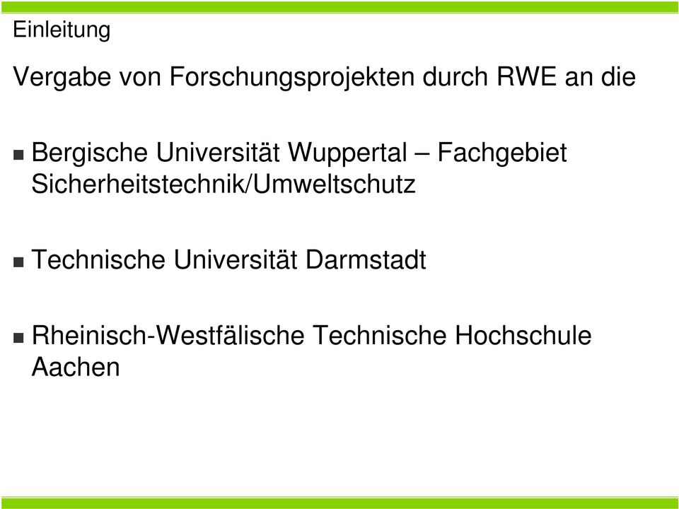 Sicherheitstechnik/Umweltschutz Technische Universität