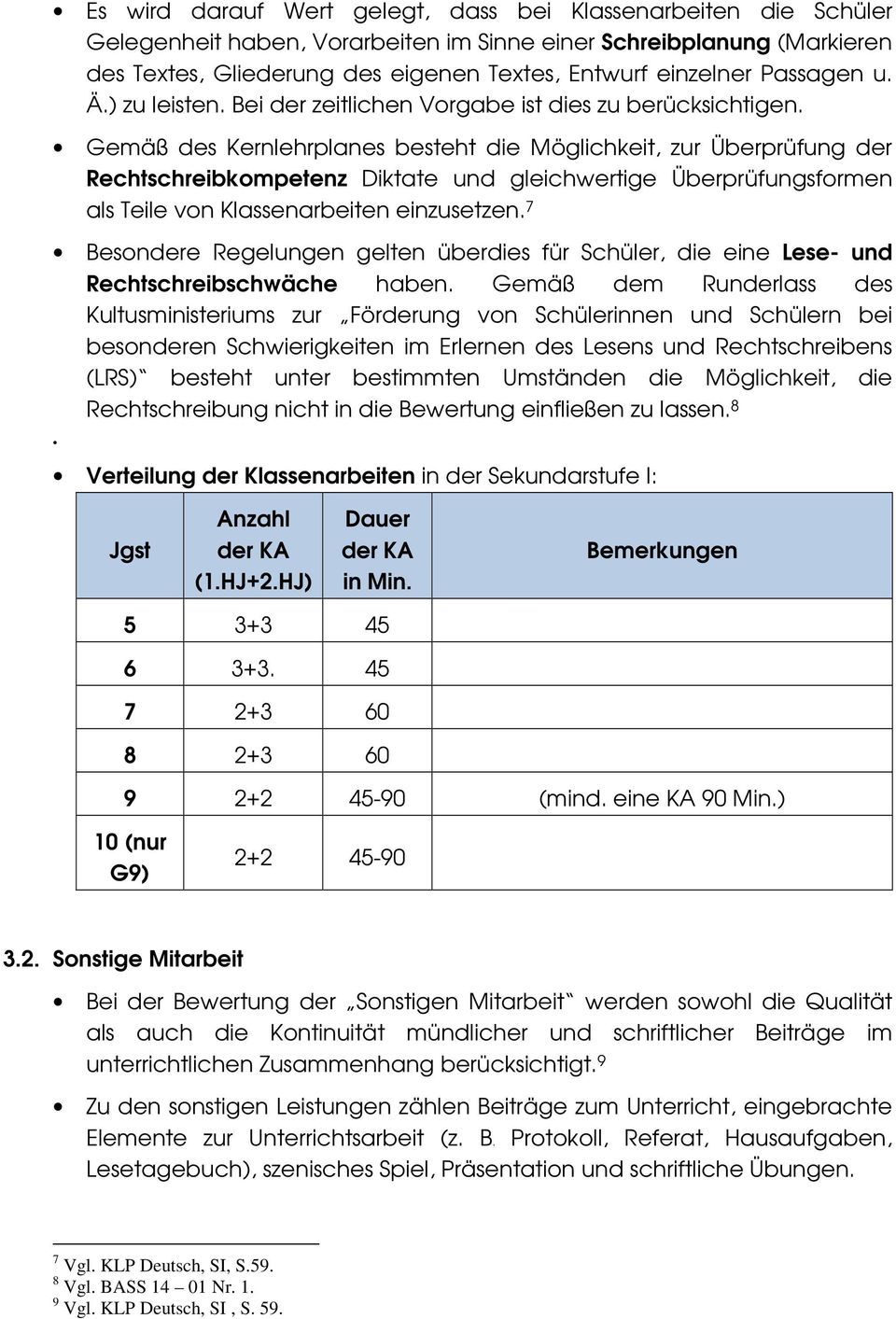 Gemäß des Kernlehrplanes besteht die Möglichkeit, zur Überprüfung der Rechtschreibkompetenz Diktate und gleichwertige Überprüfungsformen als Teile von Klassenarbeiten einzusetzen.