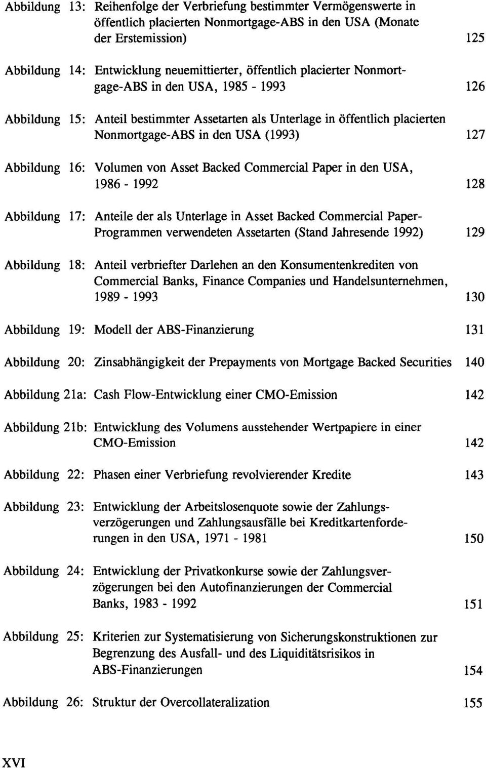 Volumen von Asset Backed Commercial Paper in den USA, 1986-1992 128 Abbildung 17: Anteile der als Unterlage in Asset Backed Commercial Paper- Programmen verwendeten Assetarten (Stand Jahresende 1992)