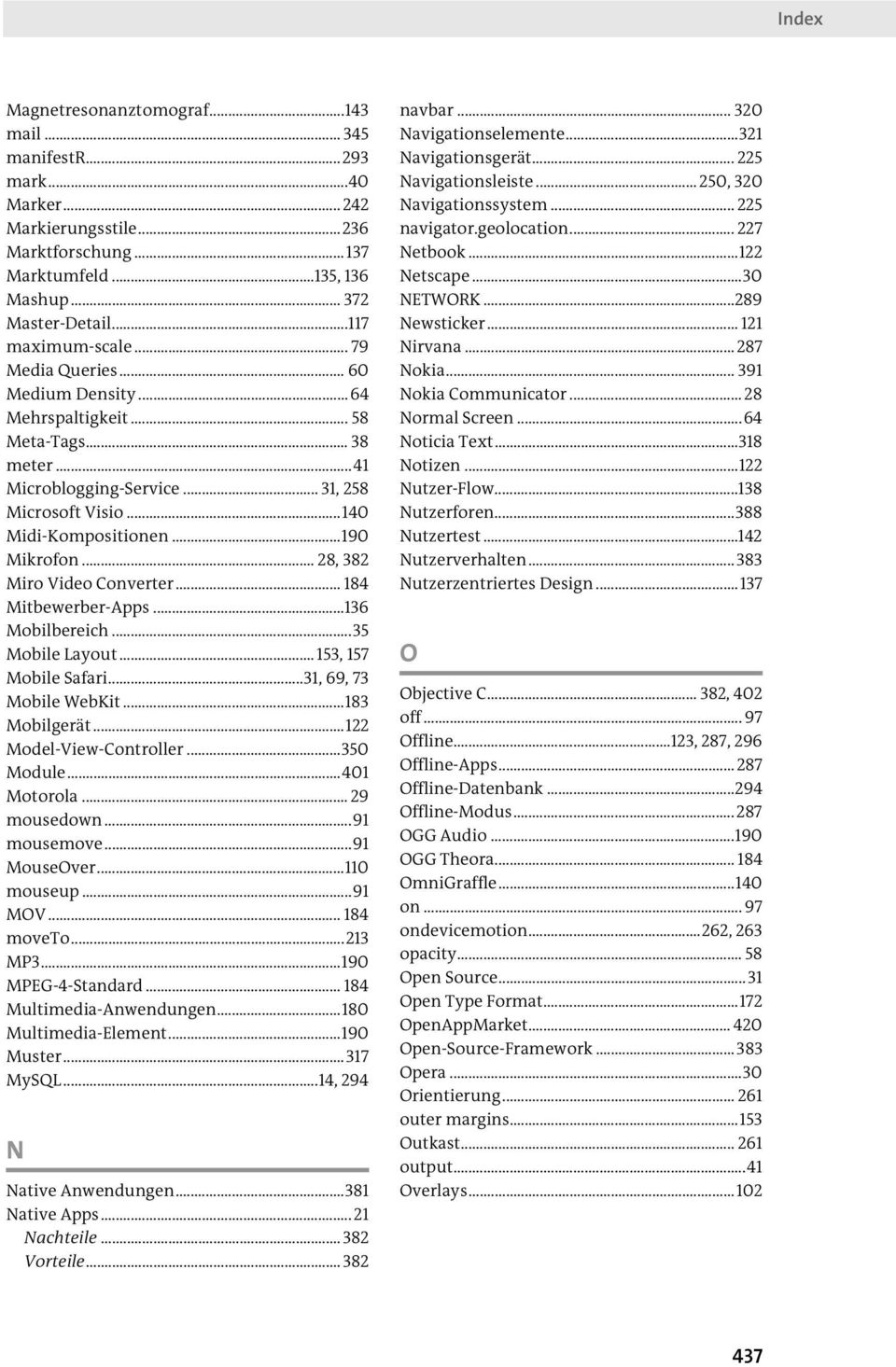 ..190 Mikrofon... 28, 382 Miro Video Converter... 184 Mitbewerber-Apps...136 Mobilbereich...35 Mobile Layout... 153, 157 Mobile Safari...31, 69, 73 Mobile WebKit...183 Mobilgerät.