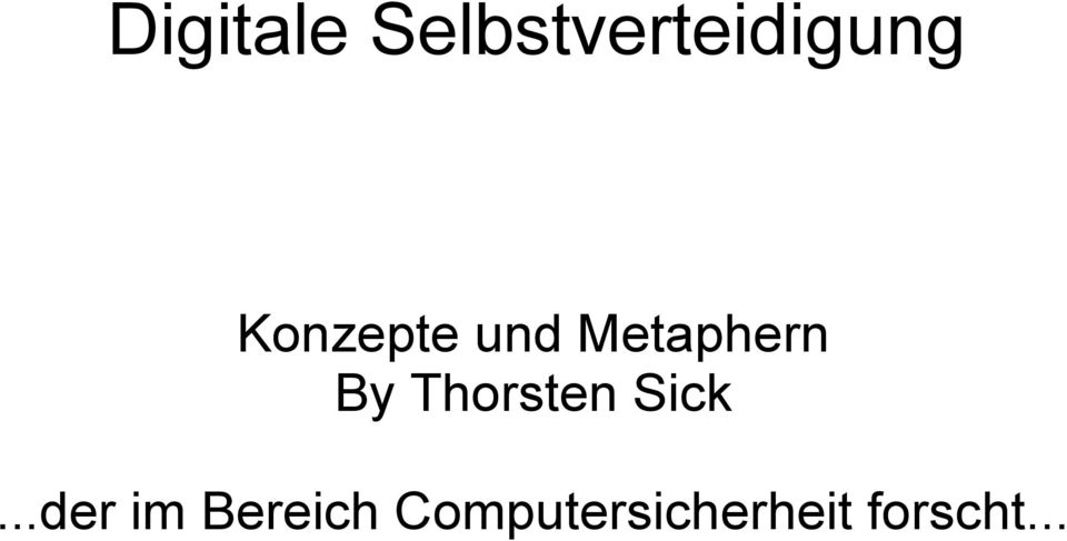 Thorsten Sick.