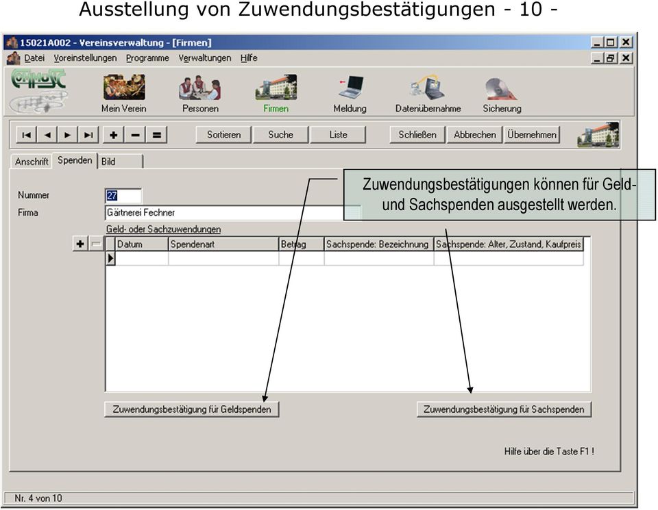 Zuwendungsbestätigungen können