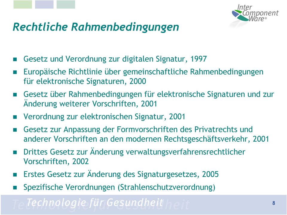 elektronischen Signatur, 2001 Gesetz zur Anpassung der Formvorschriften des Privatrechts und anderer Vorschriften an den modernen Rechtsgeschäftsverkehr, 2001
