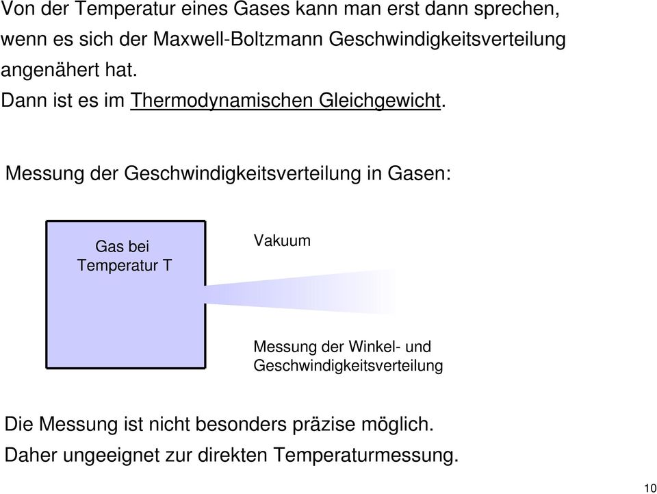 Messung der Geschwindigkeitserteilung in Gasen: Gas bei emperatur Vakuum Messung der Winkel- und