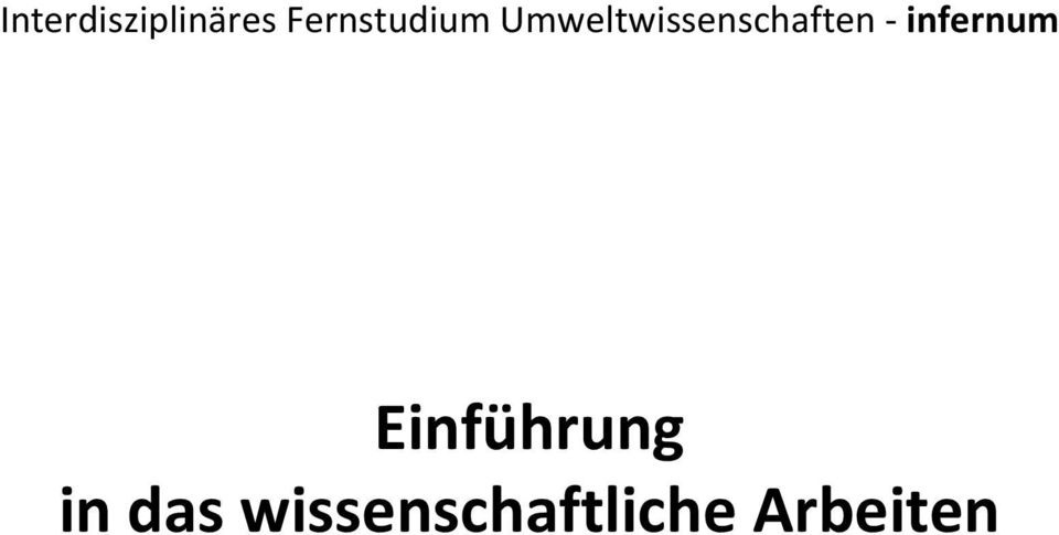 Umweltwissenschaften -